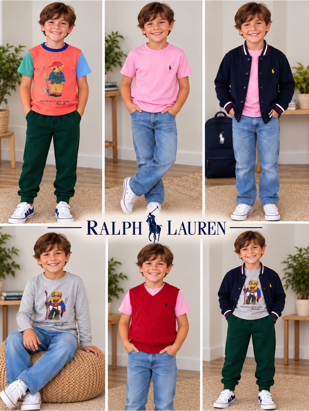 Polo by Ralph Lauren, jacket, jeans, pullover vest, long sleeve top